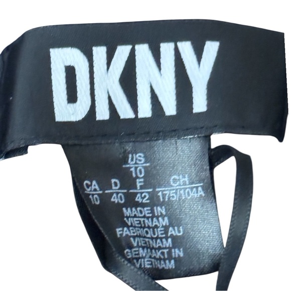 DKNY Navy Blue Puff Sleeve Dress Size 10 NWT Elegant Sheath Style - Picture 11 of 11